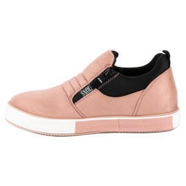 Zapatillas rosas con cremallera rosado 3