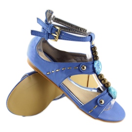 Sandalias con piedras azul ZS3522 3
