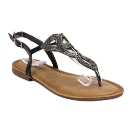 Comer Sandalias planas elegantes negro 3