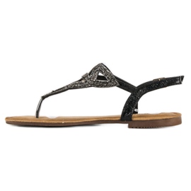 Comer Sandalias planas elegantes negro 4