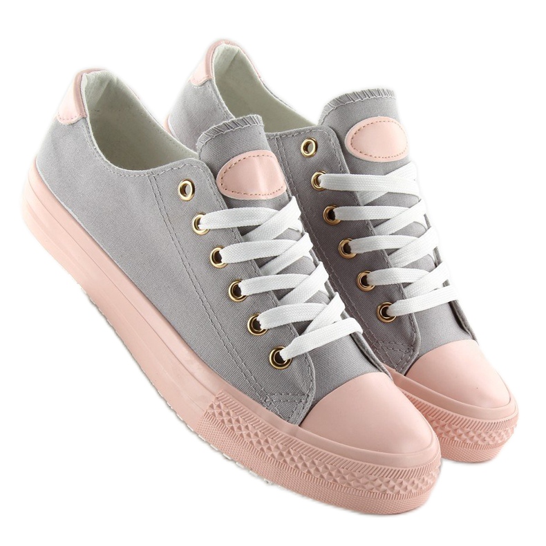 Deportivas sobre goma de color W-3051 Gris / Rosa 1