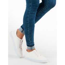 Kylie Zapatillas con cordones calados blanco 2