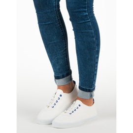 Kylie Zapatillas con cordones calados blanco 1