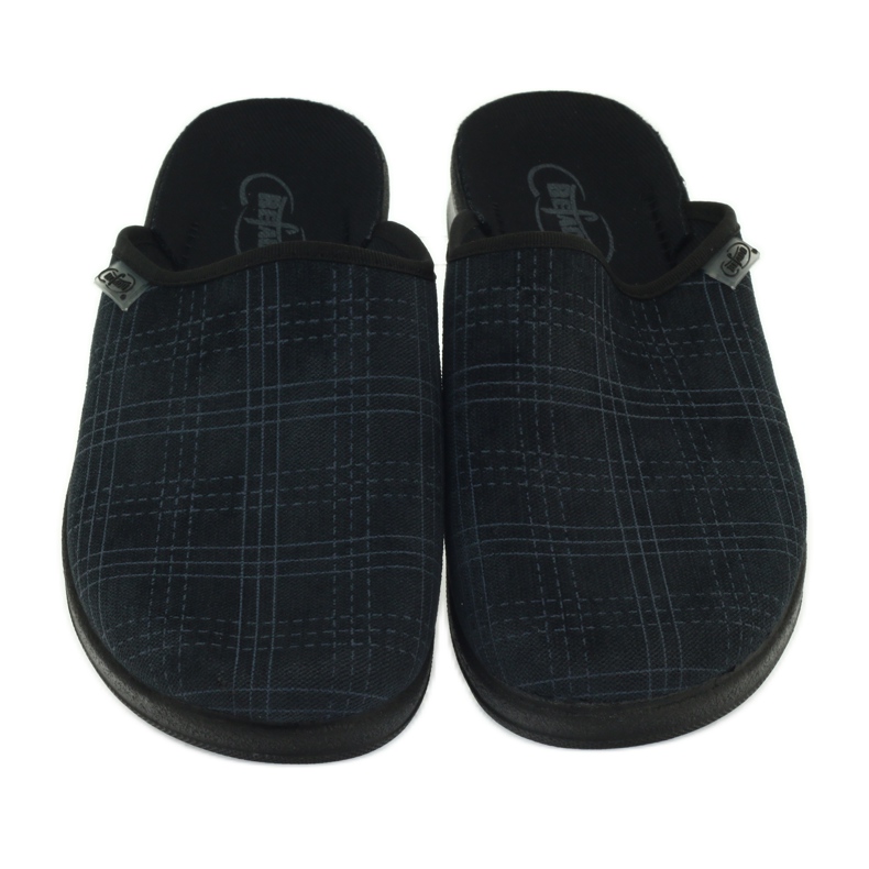 Pantuflas pantuflas a cuadros Befado 548m013 gris 3