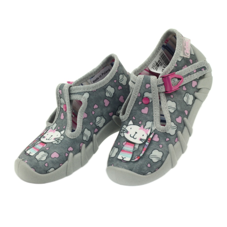 Pantuflas Gatito Befado 110p326 blanco gris rosado 4