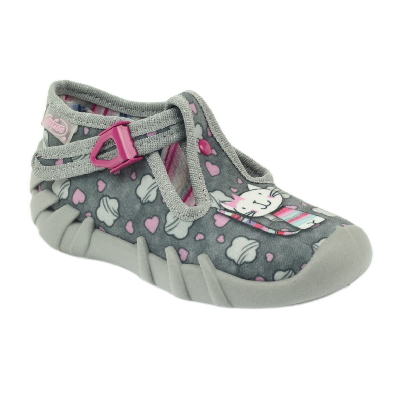 Pantuflas Gatito Befado 110p326 blanco gris rosa 1