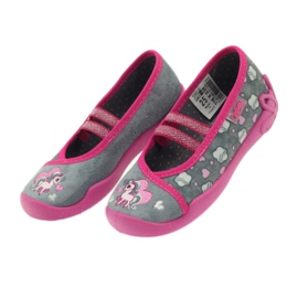 Befado zapatos infantiles bailarinas babuchas 116x238 gris rosa 4