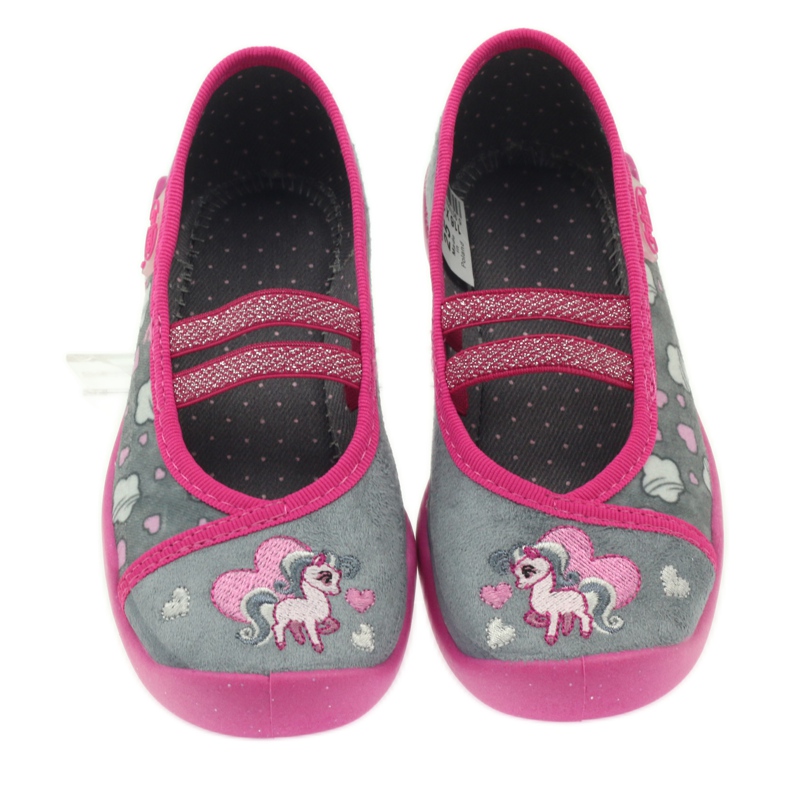 Befado zapatos infantiles bailarinas babuchas 116x238 gris rosa 3