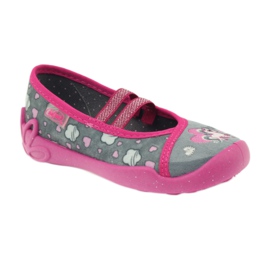 Befado zapatos infantiles bailarinas babuchas 116x238 gris rosa 1