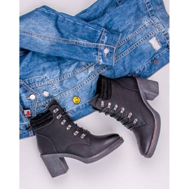 Seastar Botas de tacón con cordones negro 9