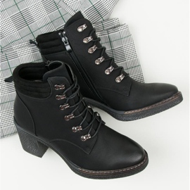 Seastar Botas de tacón con cordones negro 10