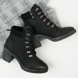 Seastar Botas de tacón con cordones negro 11