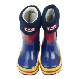 American Club Botas de goma americanas con un calcetín para exhibición. rojo azul amarillo 4