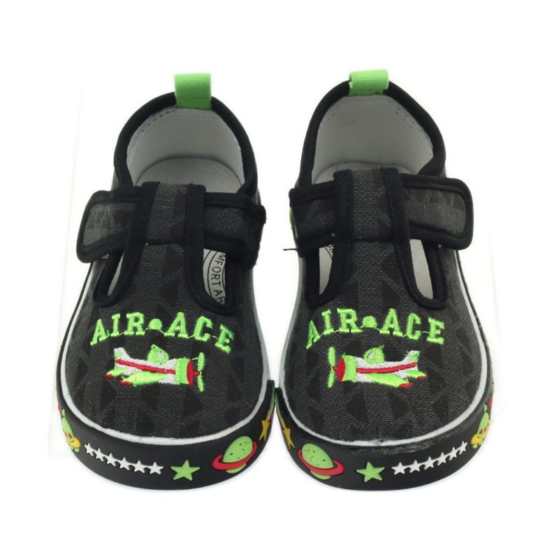Deportivas niño American Club negro velcro 207/2018 blanco verde 4