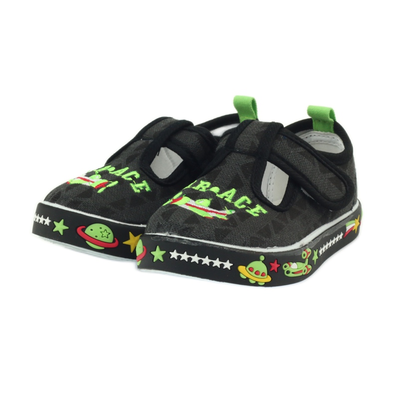 Deportivas niño American Club negro velcro 207/2018 blanco verde 3