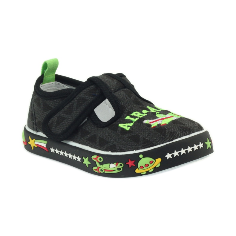 Deportivas niño American Club negro velcro 207/2018 blanco verde 1