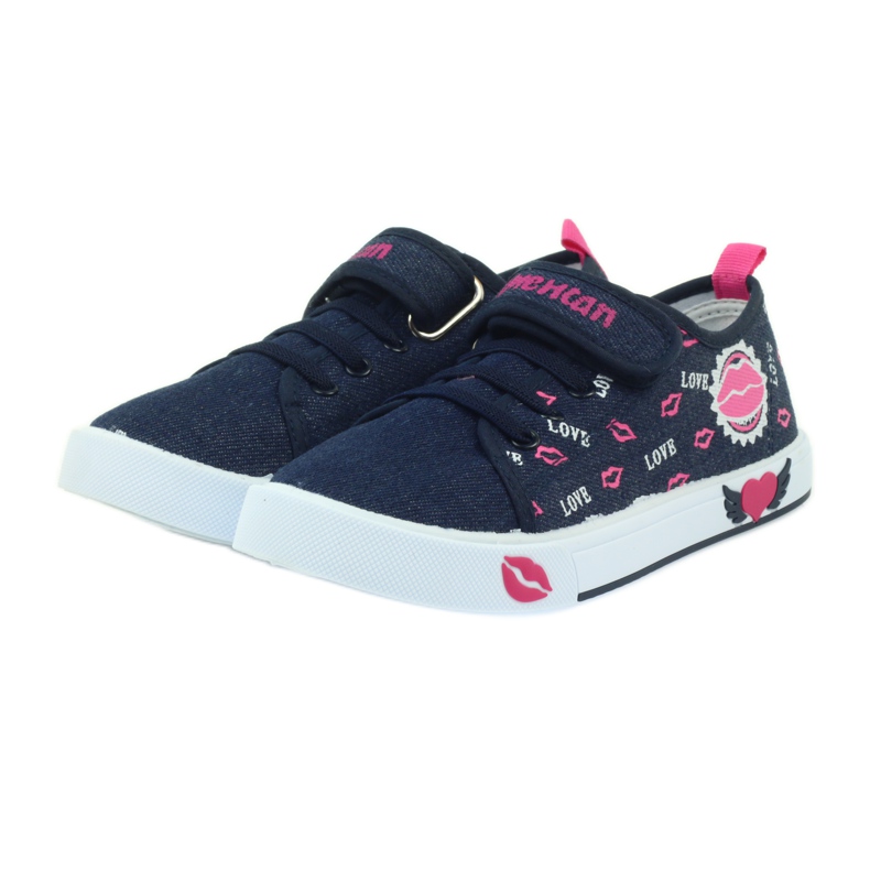 American Club Zapatillas americanas labios rosas azul marino 3