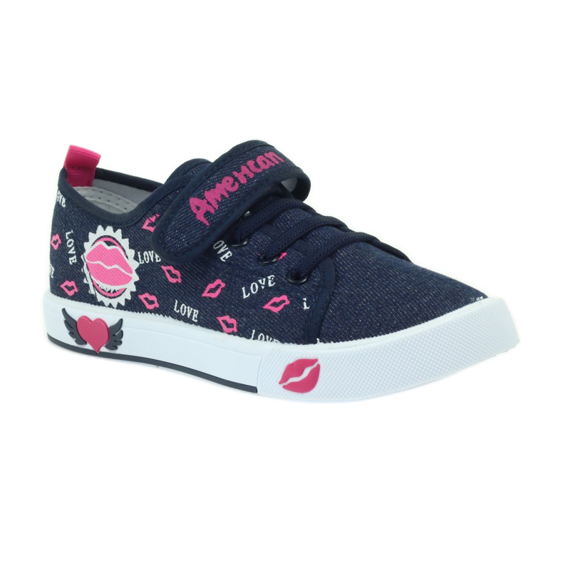 American Club Zapatillas americanas labios rosas rosado azul marino 1 American Club Zapatillas americanas labios rosas rosado azul marino 1
