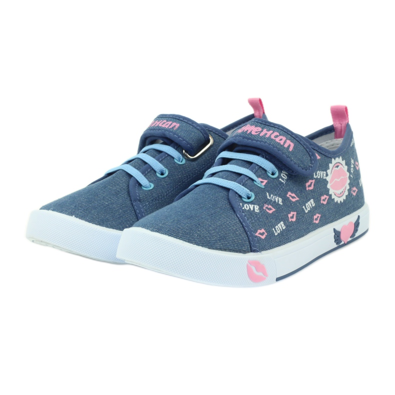 American Club Zapatillas americanas labios rosas rosado azul marino 3