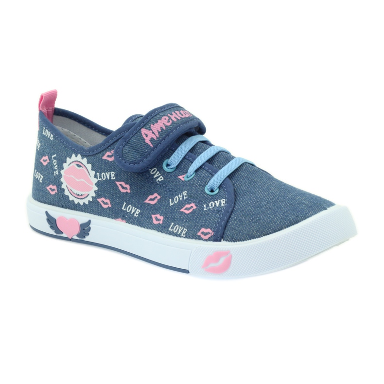 American Club Zapatillas americanas labios rosas rosado azul marino 1