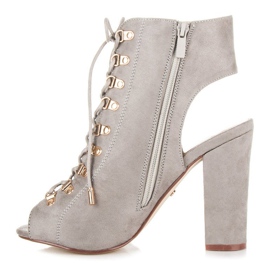 Seastar Botines de ante con puntera abierta gris 4