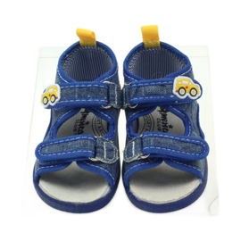 American Club Sandalias americanas zapatos infantiles plantilla piel azul amarillo 4