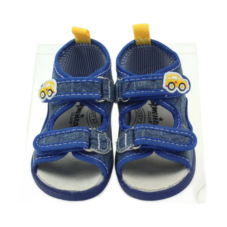 American Club Sandalias americanas zapatos infantiles plantilla piel azul amarillo 4 American Club Sandalias americanas zapatos infantiles plantilla piel azul amarillo 4
