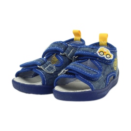 American Club Sandalias americanas zapatos infantiles plantilla piel azul amarillo 3