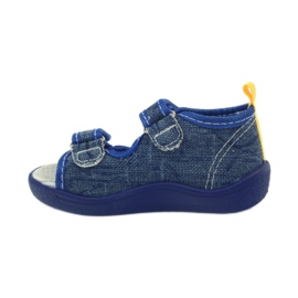 American Club Sandalias americanas zapatos infantiles plantilla piel azul amarillo 2