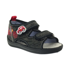 American Club Sandalias americanas zapatos infantiles plantilla piel negro gris rojo 1