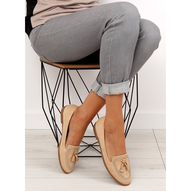 Mocasines con puntera recortada SK28P Beige 2