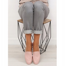 Mocasines suaves tipo piel de becerro 1182 Rosa rosado 4