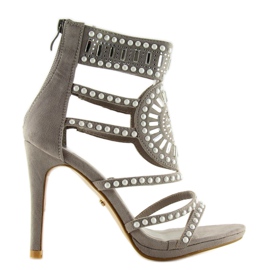 Sandalias gladiadoras grises GH-2776 Gris 7