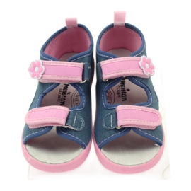 American Club Sandalias americanas zapatos infantiles plantilla piel azul rosa 4