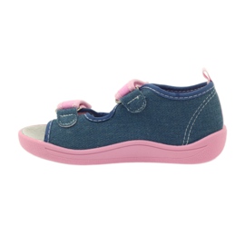 American Club Sandalias americanas zapatos infantiles plantilla piel azul rosado 2