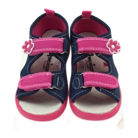 American Club Sandalias americanas zapatos infantiles plantilla piel rosado azul marino 4