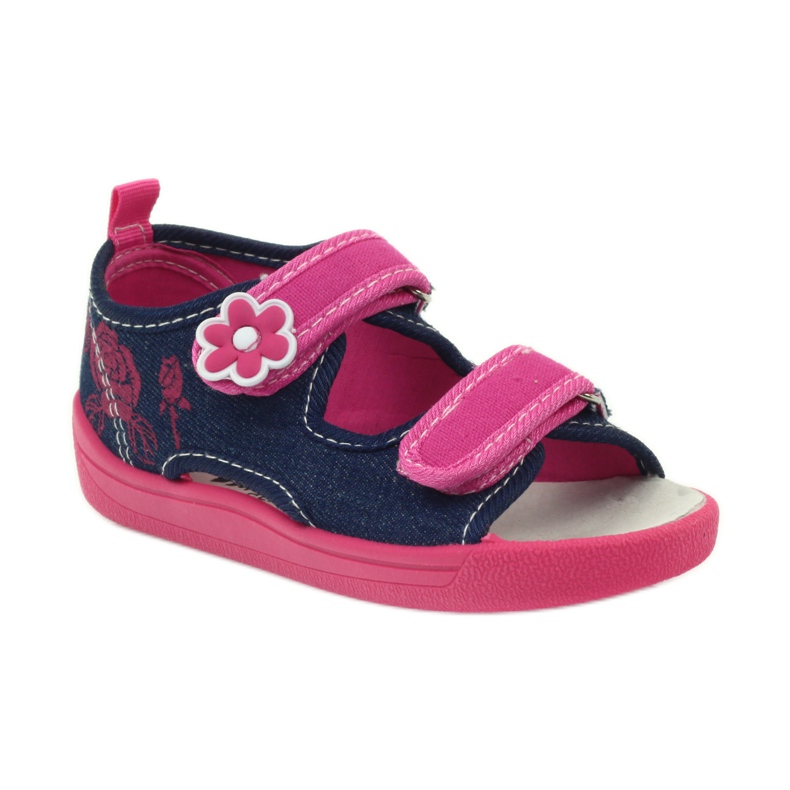 American Club Sandalias americanas zapatos infantiles plantilla piel rosa azul marino 1