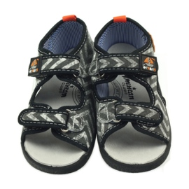 American Club Sandalias americanas zapatos infantiles plantilla piel negro naranja gris 4