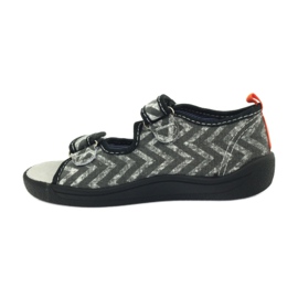 American Club Sandalias americanas zapatos infantiles plantilla piel negro naranja gris 2