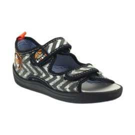 American Club Sandalias americanas zapatos infantiles plantilla piel negro naranja gris 1