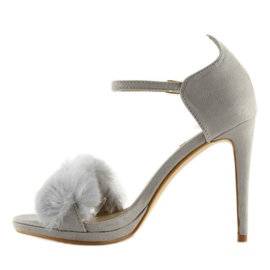 Sandalias grises en un gris L6120 Tacón alto gris 2 Sandalias grises en un gris L6120 Tacón alto gris 2