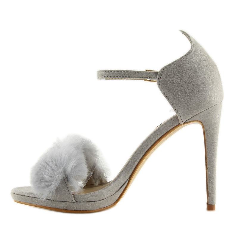 Sandalias grises en un gris L6120 Tacón alto gris 2 Sandalias grises en un gris L6120 Tacón alto gris 2