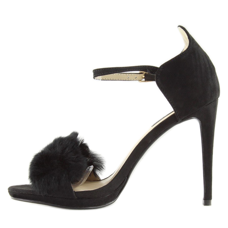 Sandalias negras con tacón alto L6120 Negro 2