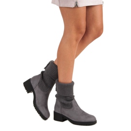 Seastar Botas altas sin cordones gris 1
