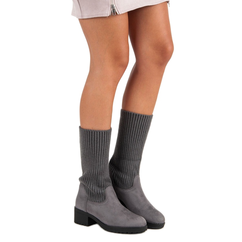 Seastar Botas altas sin cordones gris 2