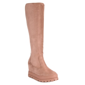 Seastar Botas de cuña de ante rosa 1