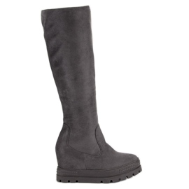 Seastar Botas de cuña de ante gris 4