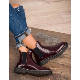 Small Swan Botines Chelsea lacados rojo 6