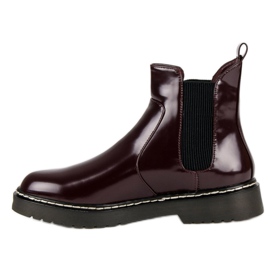 Small Swan Botines Chelsea lacados rojo 2