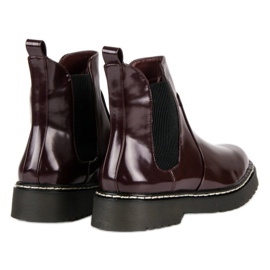Small Swan Botines Chelsea lacados rojo 3